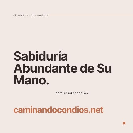 DIOS todo lo puede #252: Sabiduría Abundante de Su Mano